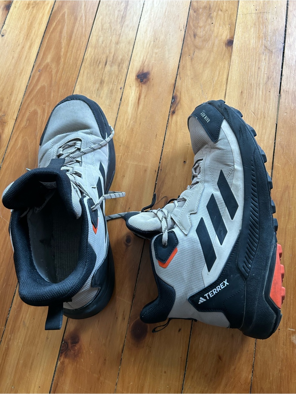 adidas Terrex Anylander Mid Rain.RDY hiking shoes Beige Black Orange 11.5